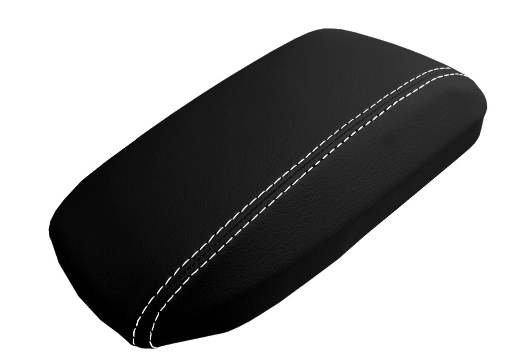 Leather Console Lid Armrest Cover for Toyota Corolla (2014–2019) White Stitch