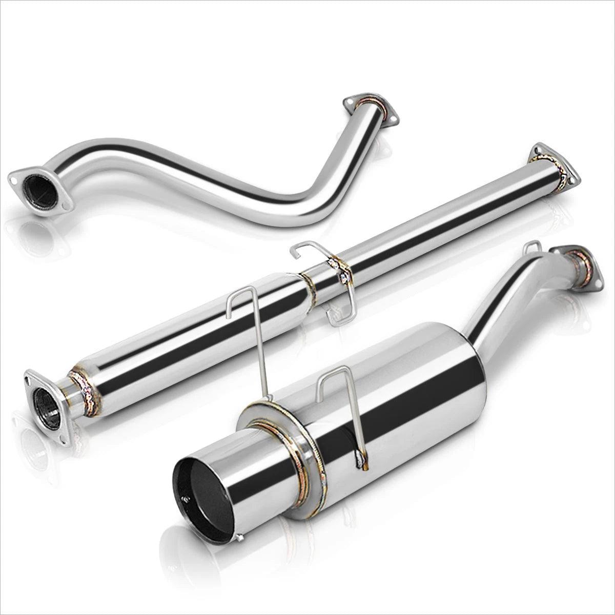 Catback Exhaust Muffler for Honda Del Sol Si EG1 (1993–1997) 4.5" Tip Stainless Steel