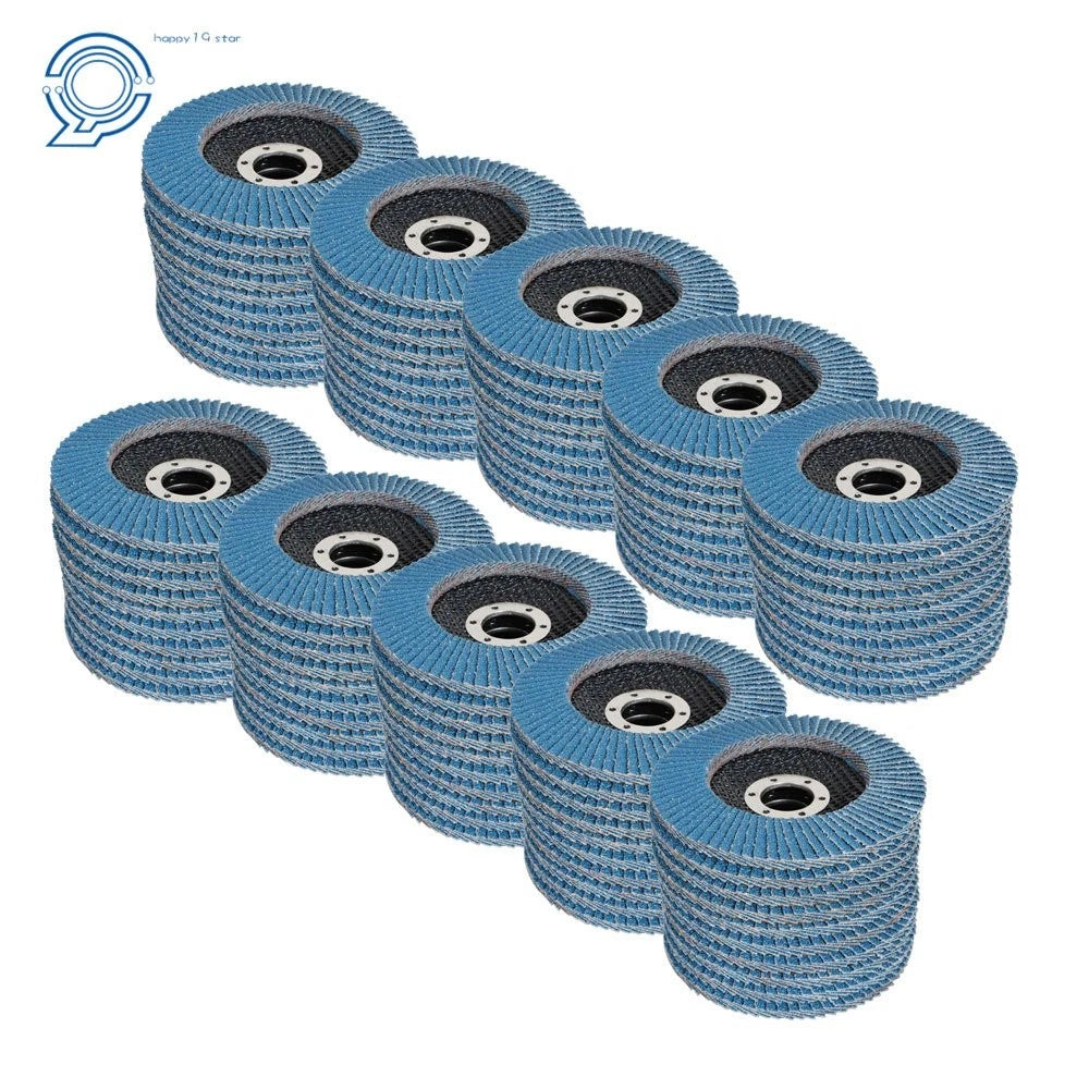 100 Pack 4.5'' x 7/8'' 80 Grit Zirconia Flap Disc for Grinding/Sanding
