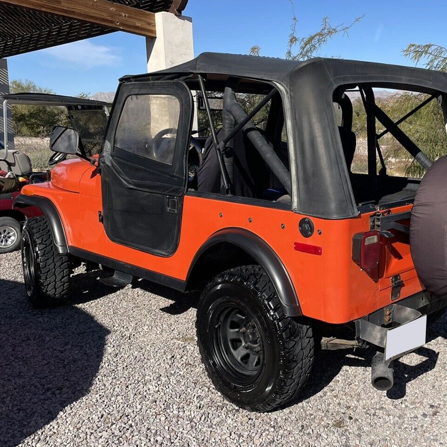 Set of 4 Black Fender Flares for Jeep CJ5/CJ7 (1955–1986)