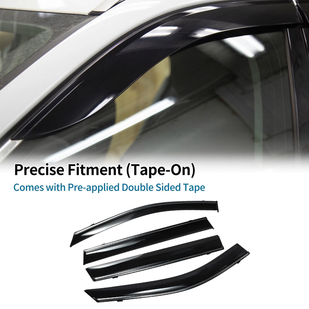 Set of 4 Window Deflectors for Toyota RAV4 (2019) - Black Vent Visors