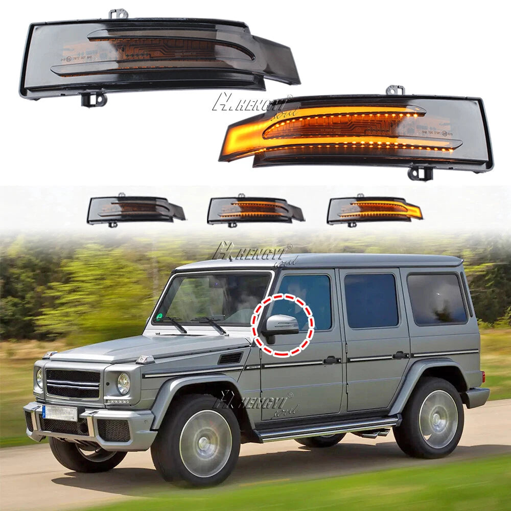 2X Dynamic LED Side Mirror Turn Signal Light for Mercedes W463 G-Class (2002–2023)