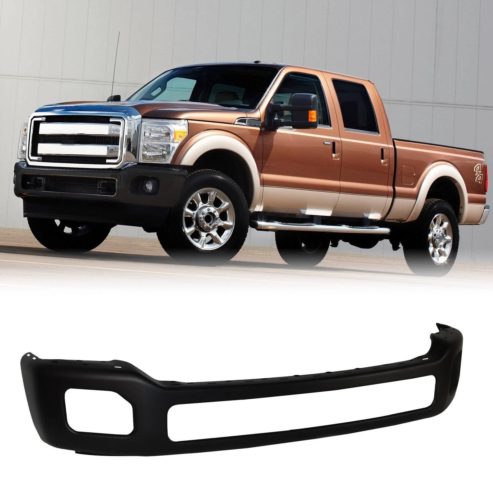 Black Steel Front Bumper for Ford F-250 F-350 F-450 Super Duty (2011–2016)