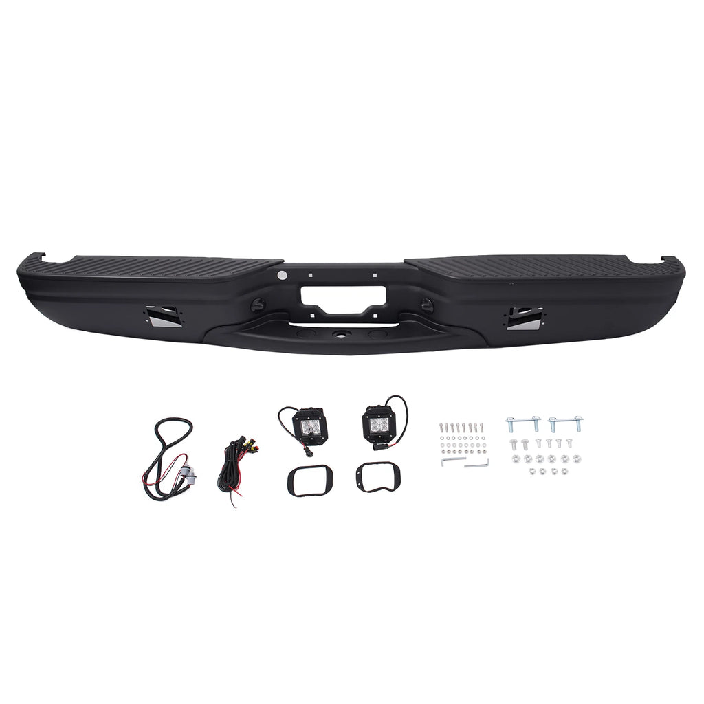Rear Bumper Assembly for Ford F-150 (1997–2003) Black W/O Park Sensor Holes