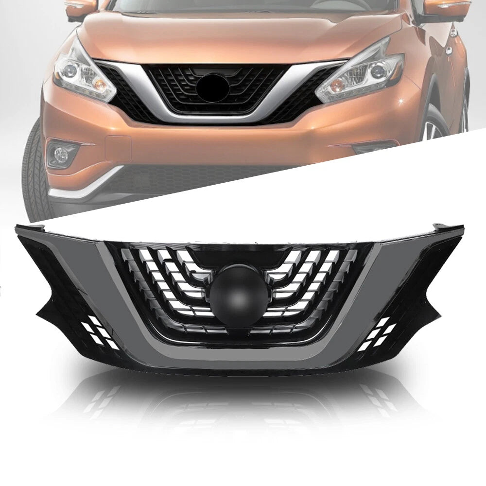 Front Upper Grille for Nissan Murano (2015–2018) Chrome & Black