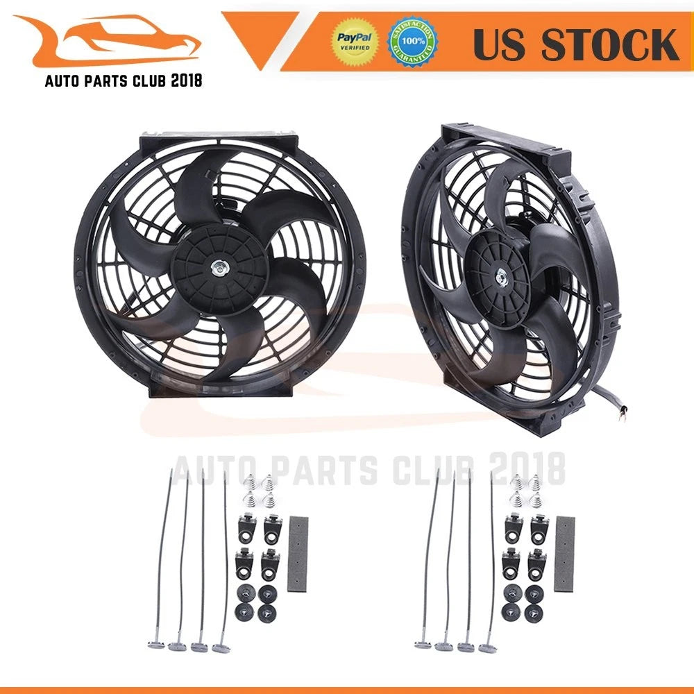 2X 10" Electric Cooling Fans for Universal Applications (1730 CFM)