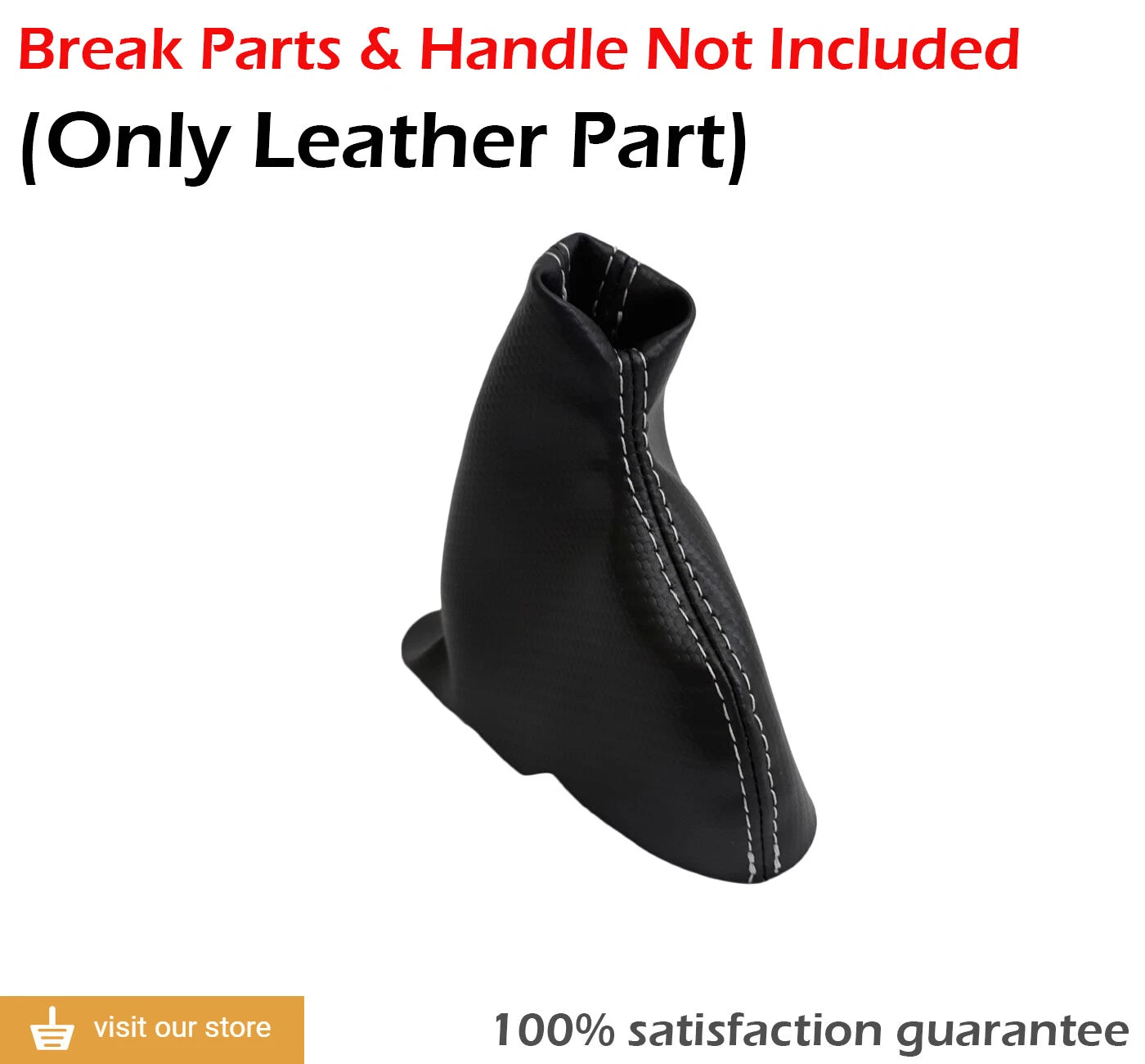 E Brake Boot for Acura TSX (2004–2008) Carbon Fiber White Stitch