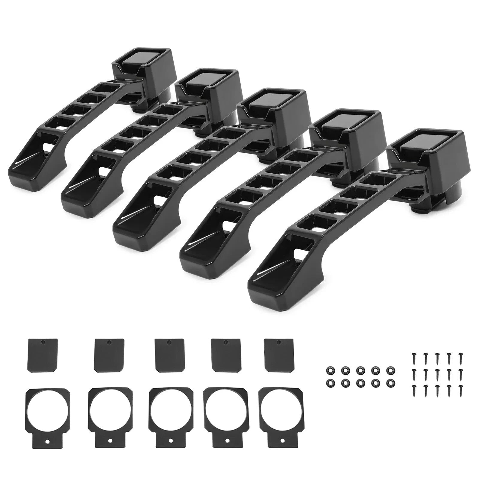 Black Aluminum Exterior Door Handles Kit for Jeep Wrangler JK/JKU (2007–2018)