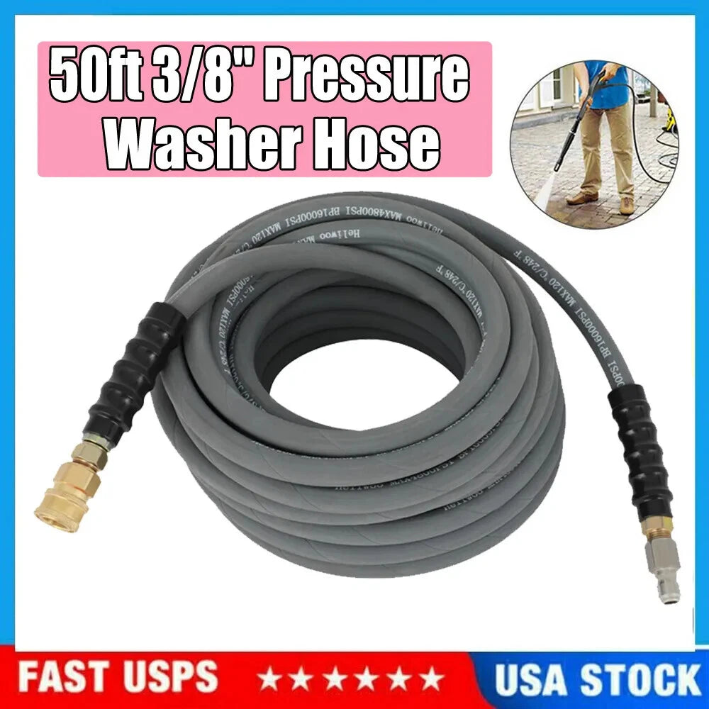 3/8" x 50ft Pressure Washer Hose for (4000psi)