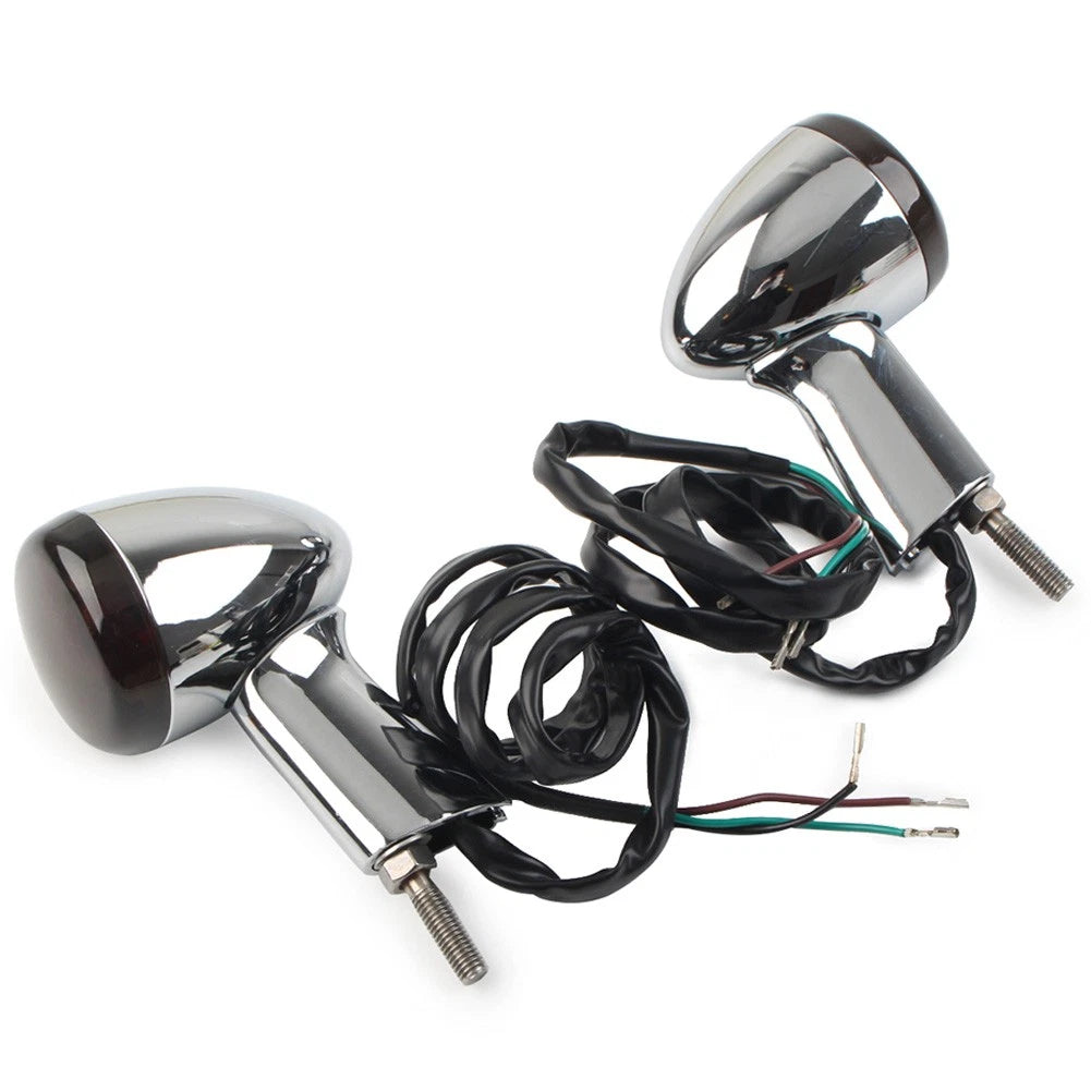 Rear Turn Signal Lights for Harley XL883 1200 X48 (2004–2022) Chrome Shell Dark Lens