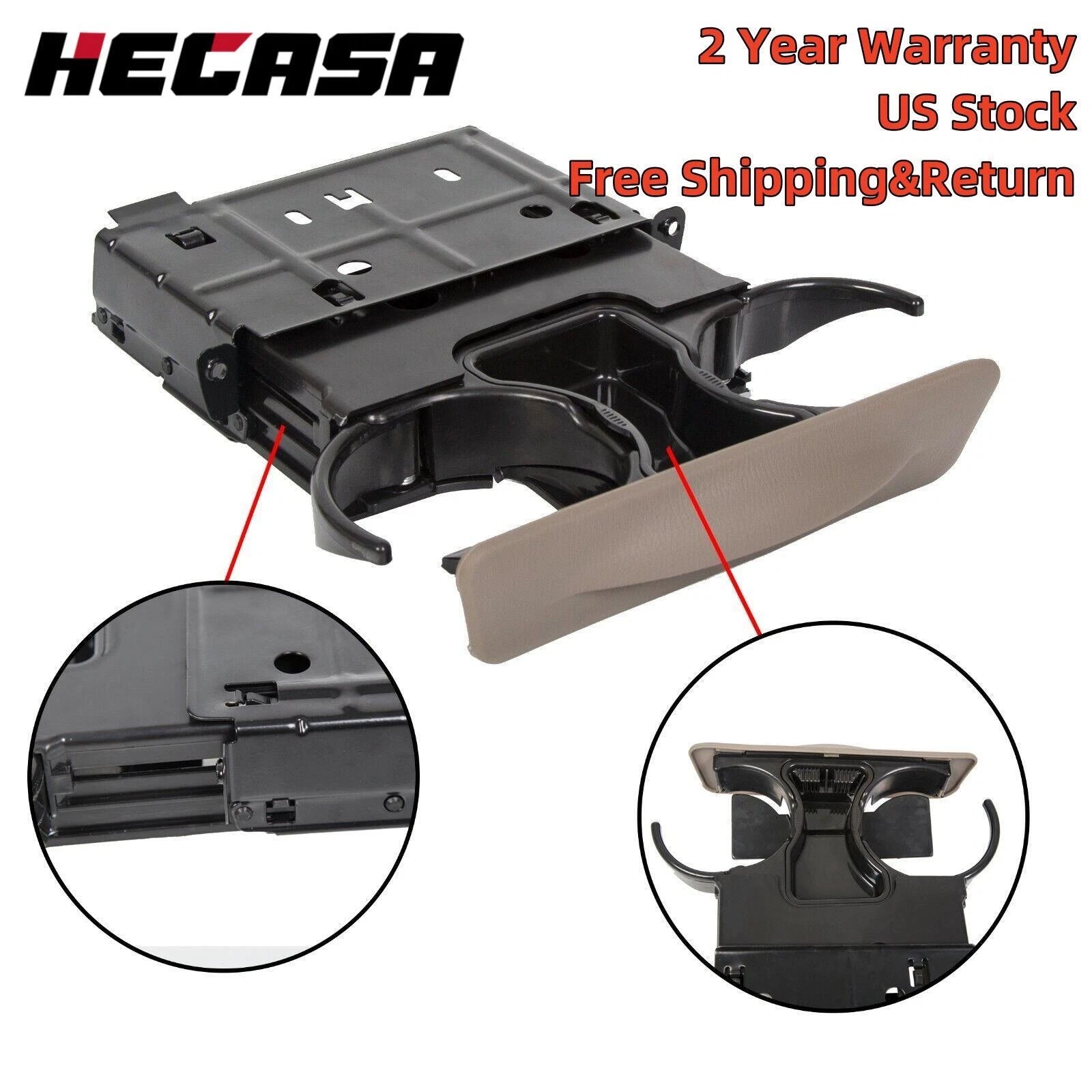 Dual Drink Cup Holder for Ford F250-F550 Super Duty Excursion (1999–2004)