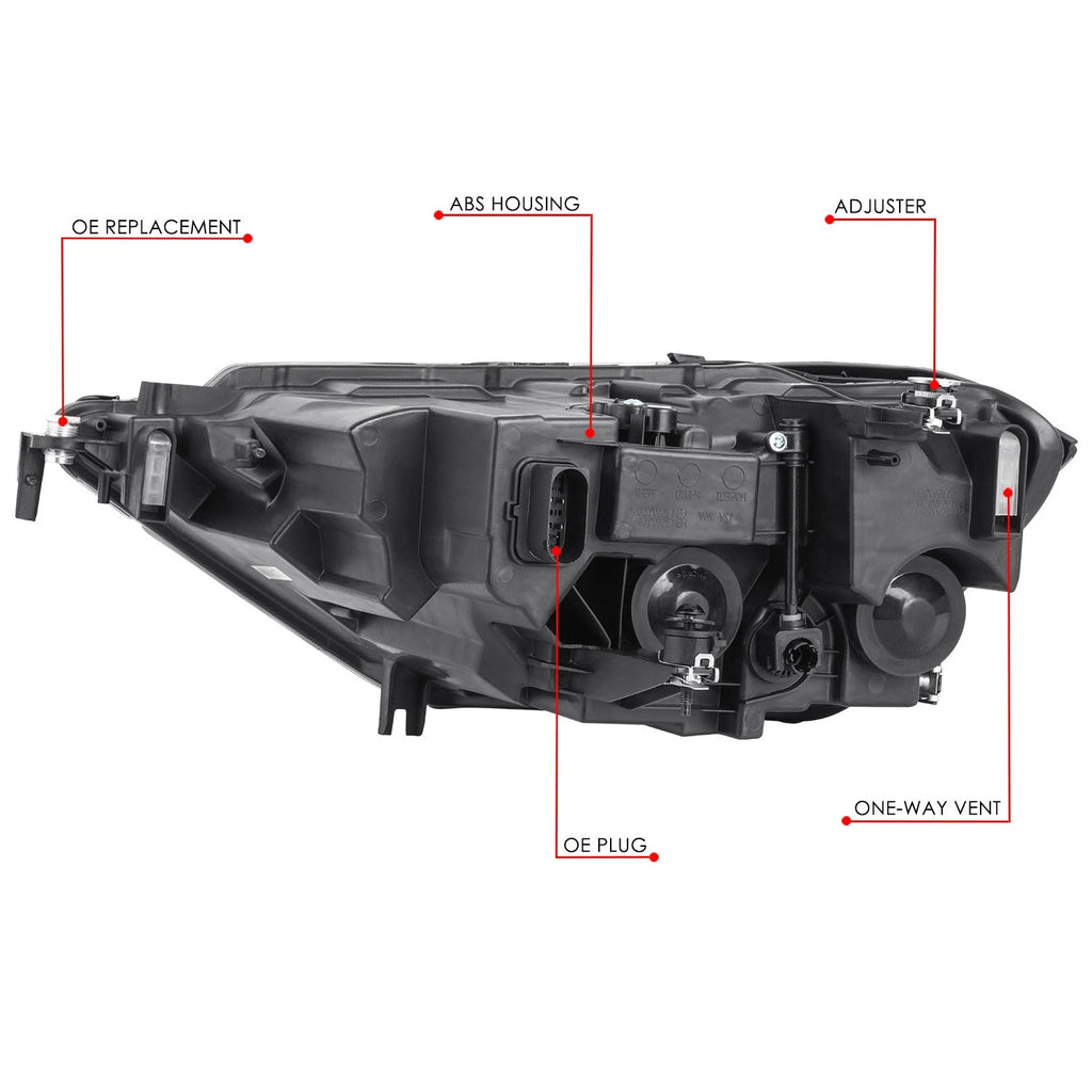 Right Headlight for Volkswagen Jetta (2019–2023) - Black Housing, Amber Corner