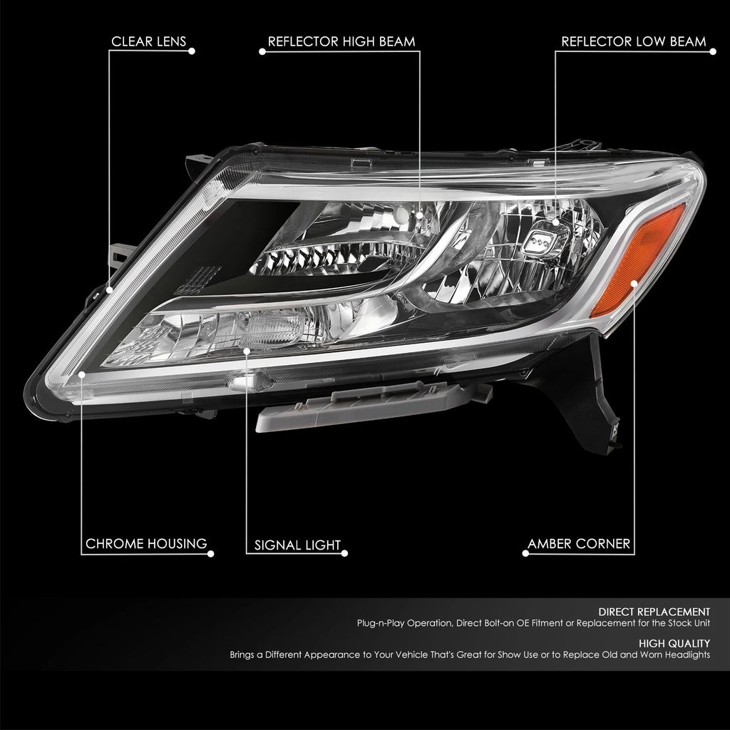 Chrome Housing Clear Lens Headlight for Nissan Pathfinder (2013–2016)