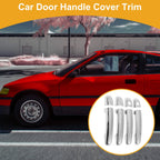 Set of 4 Car Door Handle Cover Trim for Suzuki Swift (2005–2017) Silver Tone