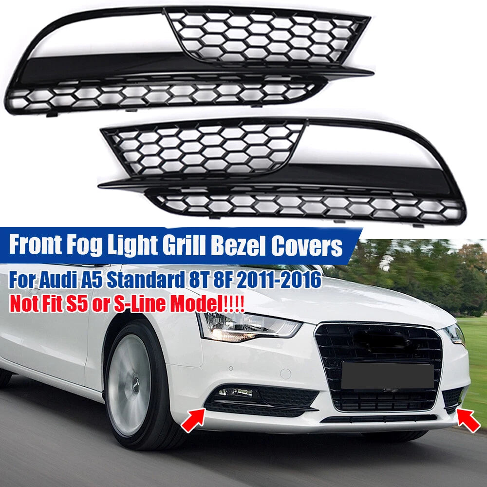 Set of 2 Front Lower Bumper Grill Fog Light Covers for Audi A5 (2011–2016)