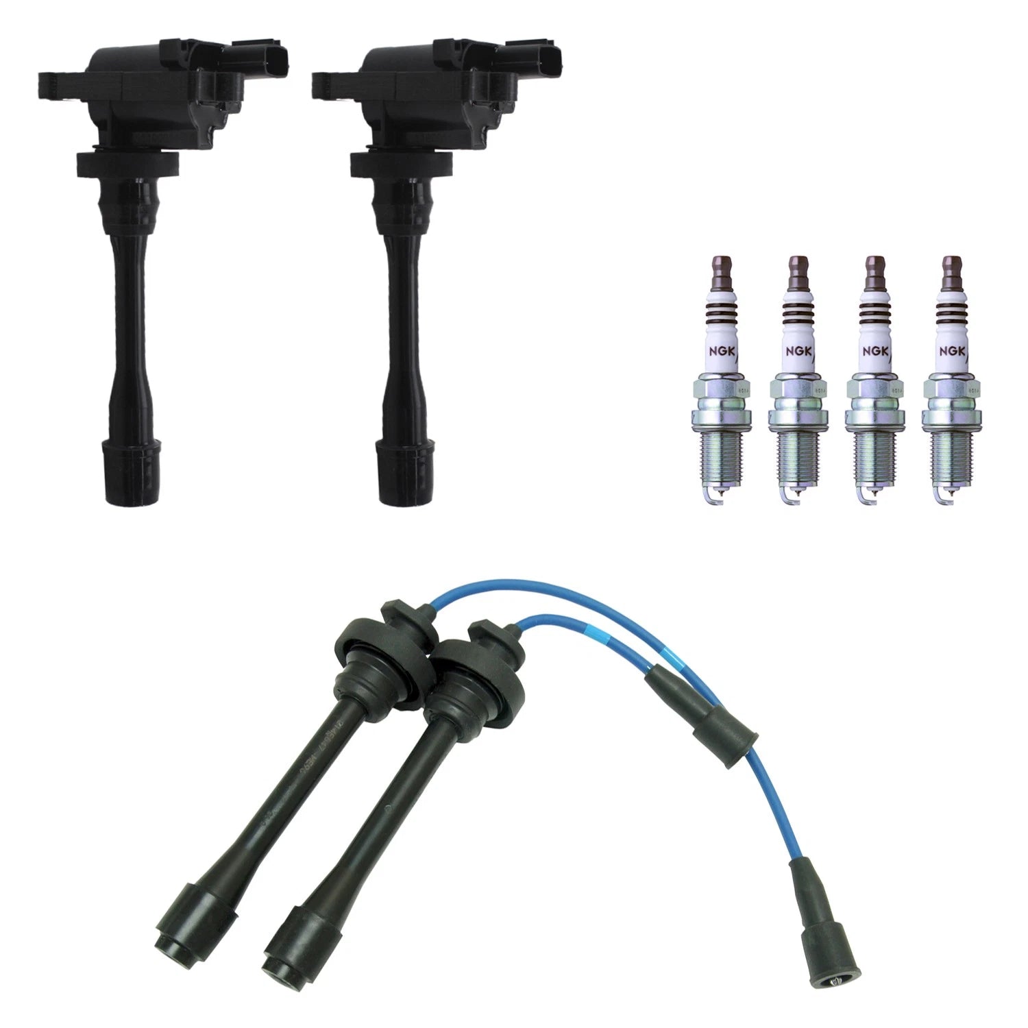 Set of 2 Ignition Coils & 4 NGK Iridium Spark Plugs for Lancer