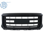Front Upper Grille for GMC Sierra 1500 (2014-2015) Gloss Black Frame & Bars