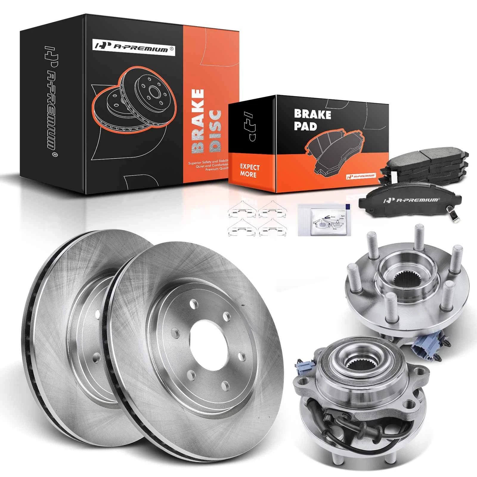 Front Disc Brake Rotor & Pads Set for Nissan Frontier 