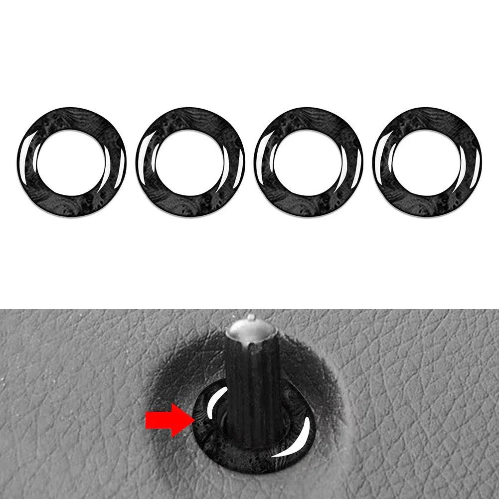 4 x Interior Door Lock Pin Cover Rings for Mercedes Benz GLC Class (2015-2021)