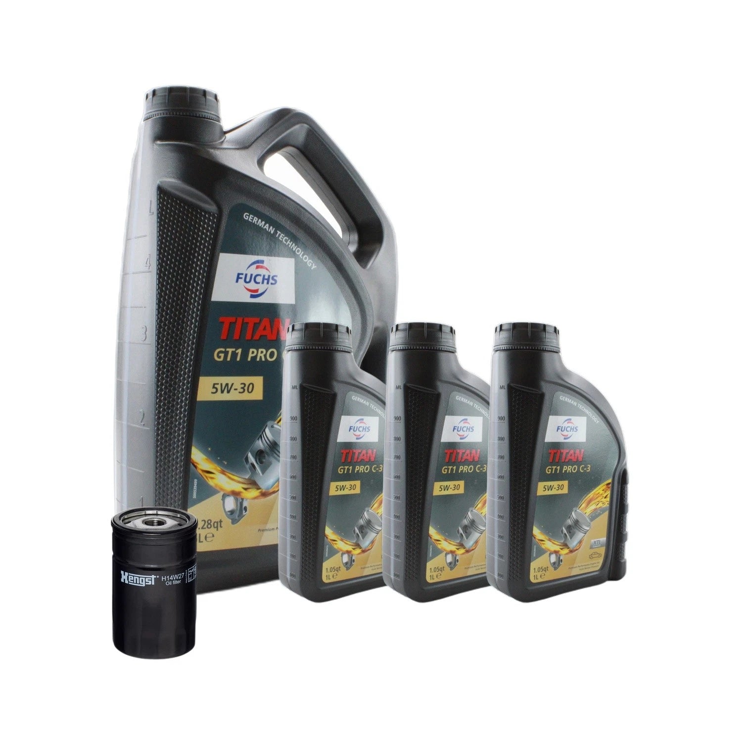 Engine Oil Change Kit for Audi RS6 4.2 V8 BCY (2002–2010) - 8L Fuchs TITAN GT1 PRO C-3 5W-30