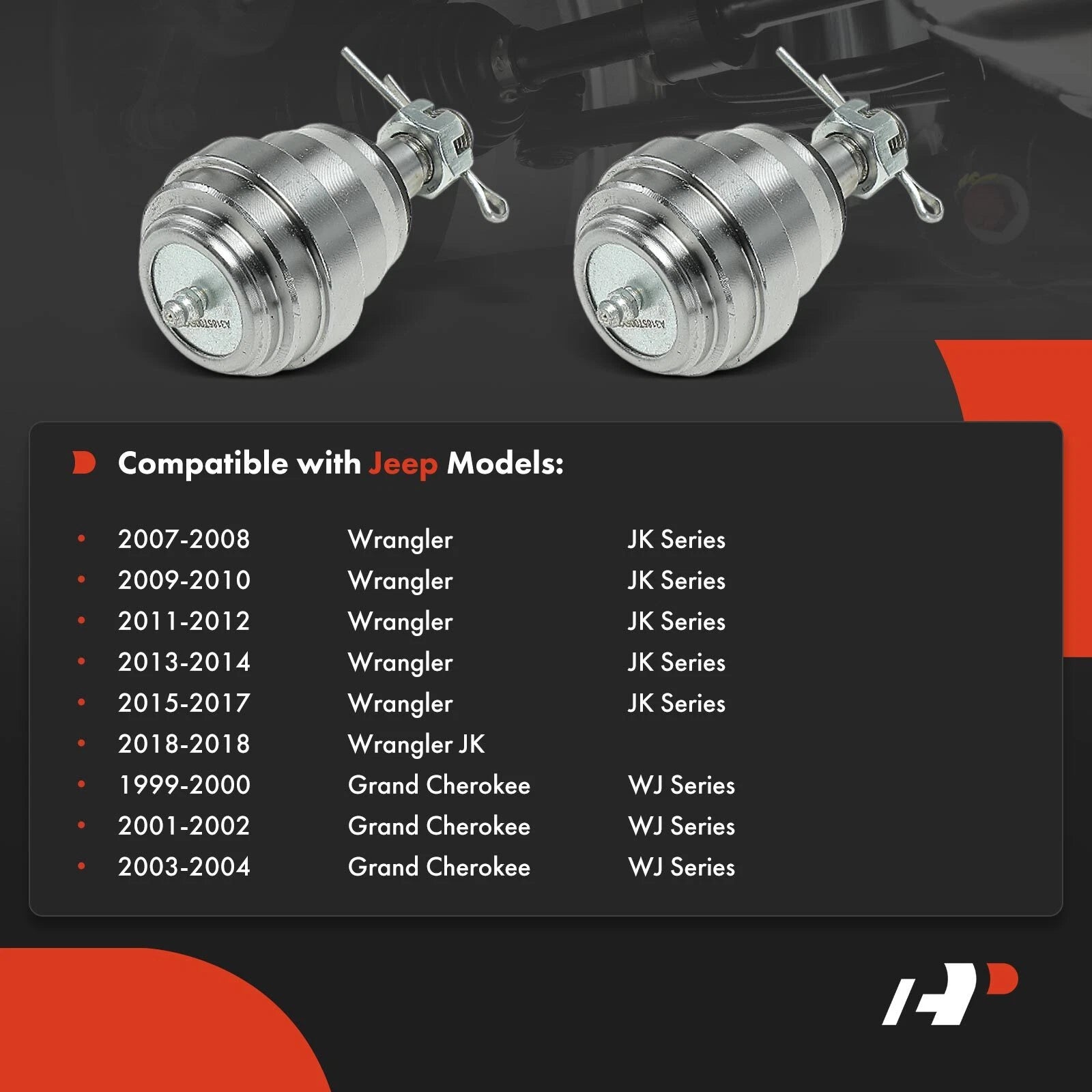 2X Front Lower Ball Joint for Jeep Grand Cherokee (1999–2004) Wrangler