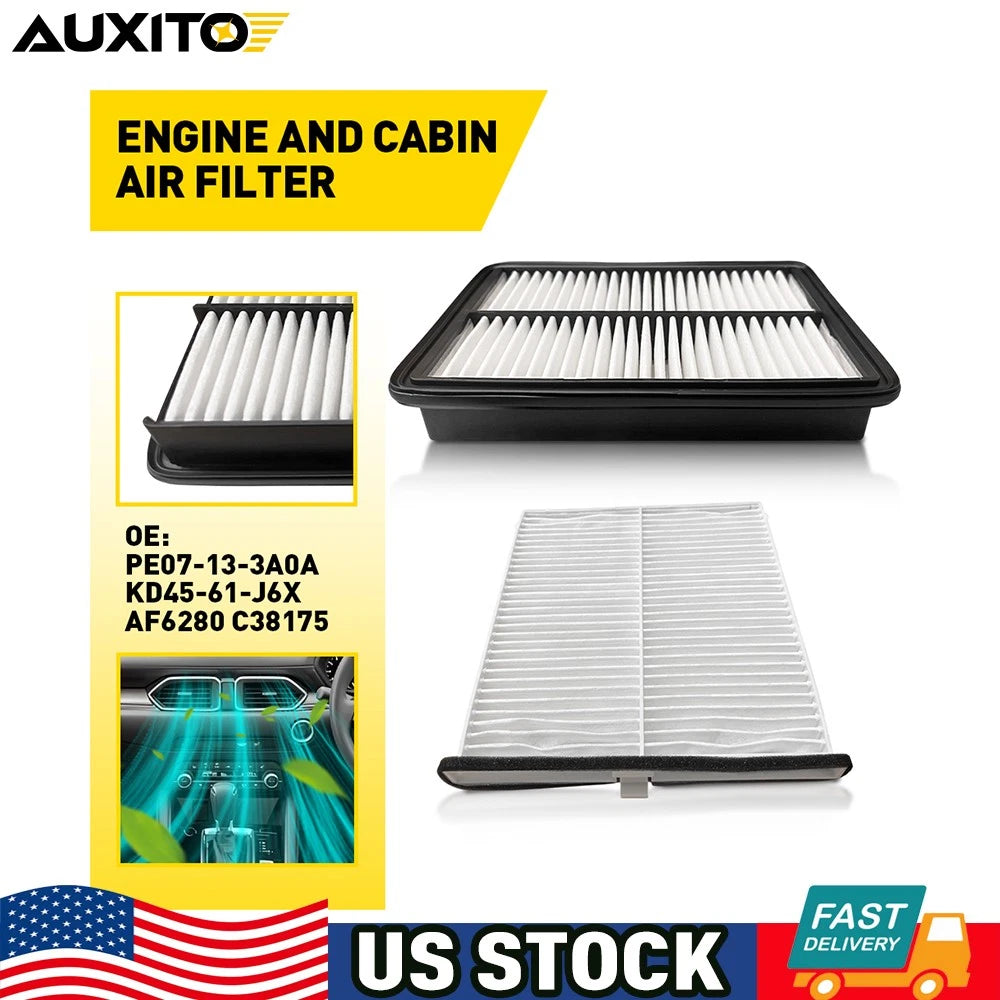 Engine & Cabin Air Filter Combo Set for Mazda 3, 6, CX-5 (2014–2023)
