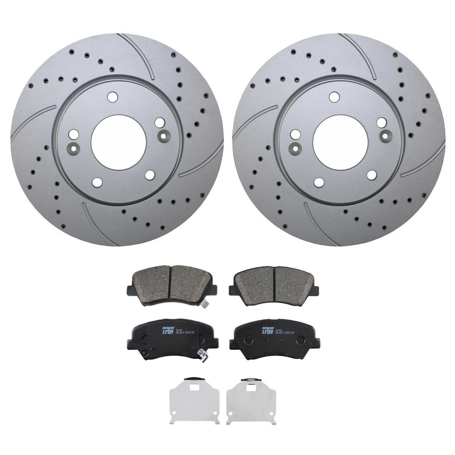 Front Brake Kit 280mm Drilled Rotors & TRW Ceramic Pads for Elantra Forte Koup (2011–2016)