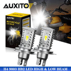 2PC AUXITO H4 9003 HB2 LED Bulb for Motorcycle (Hi/Lo Beam)
