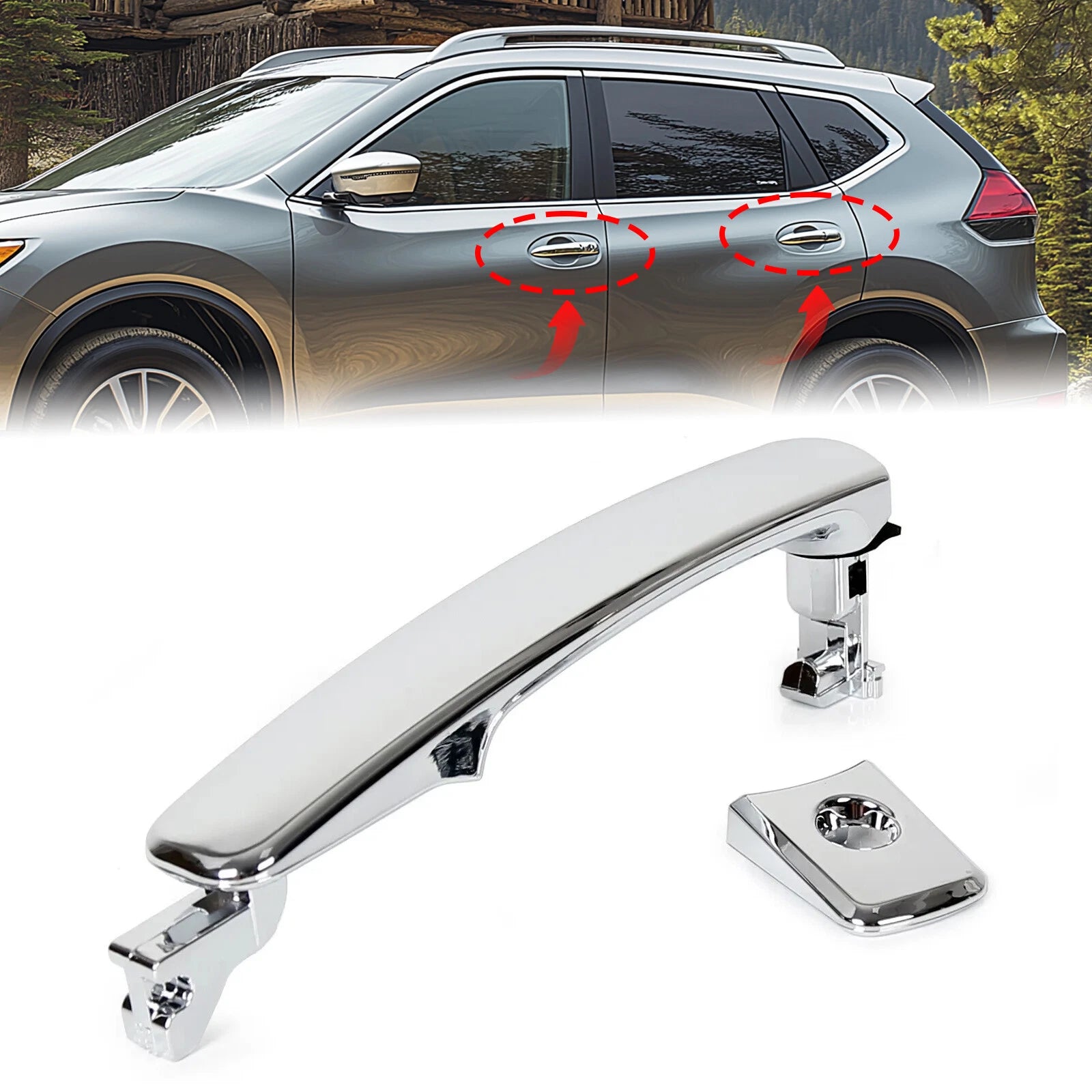Chrome Door Handle for Nissan Murano (2003–2007) & Nissan Rogue (2010–2015)