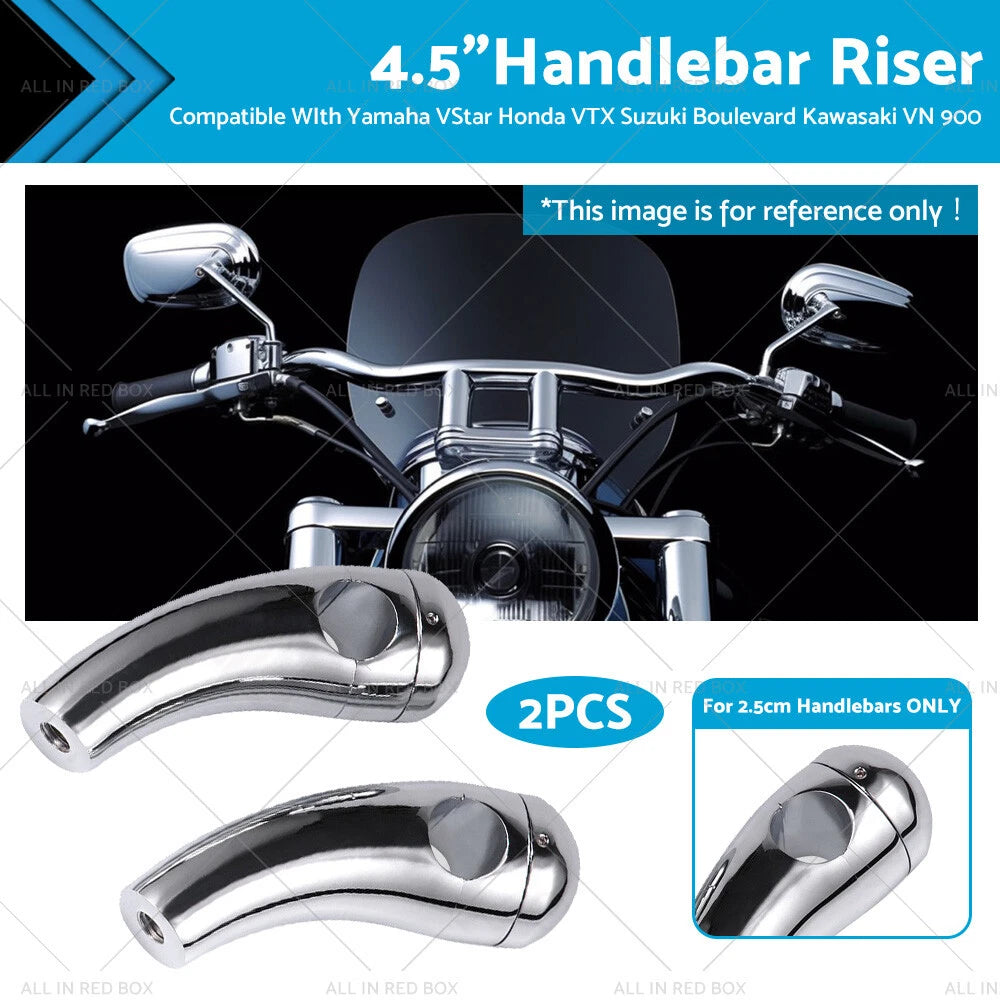 Handlebar Riser for Yamaha VStar, Honda, Suzuki Boulevard, Kawasaki (Fits Various)