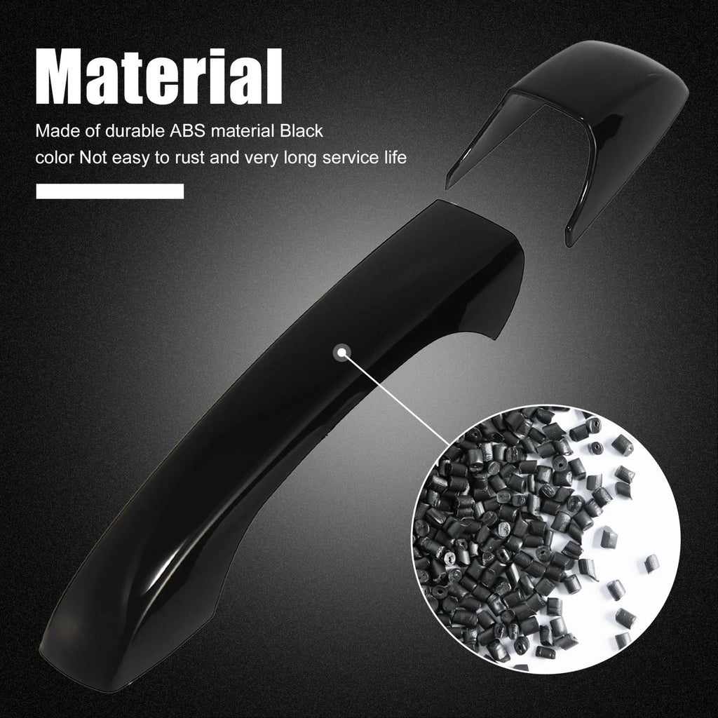 Set of 4 Door Trim Handle Covers for Jeep, Dodge, Chrysler (Glossy Black)