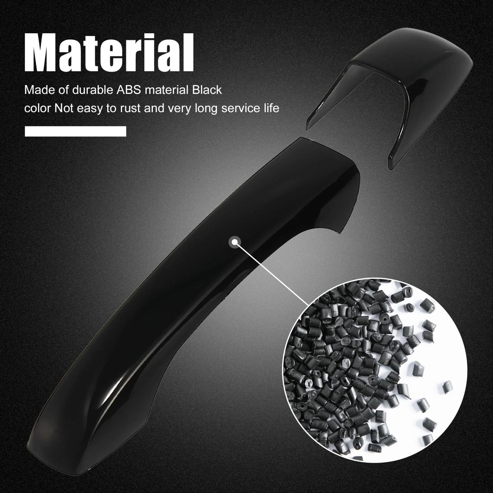 Set of 4 Door Trim Handle Covers for Jeep, Dodge, Chrysler (Glossy Black)