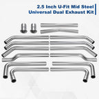 16Pcs 2.5 Inch Mild Steel Mandrel Exhaust System Pipes for