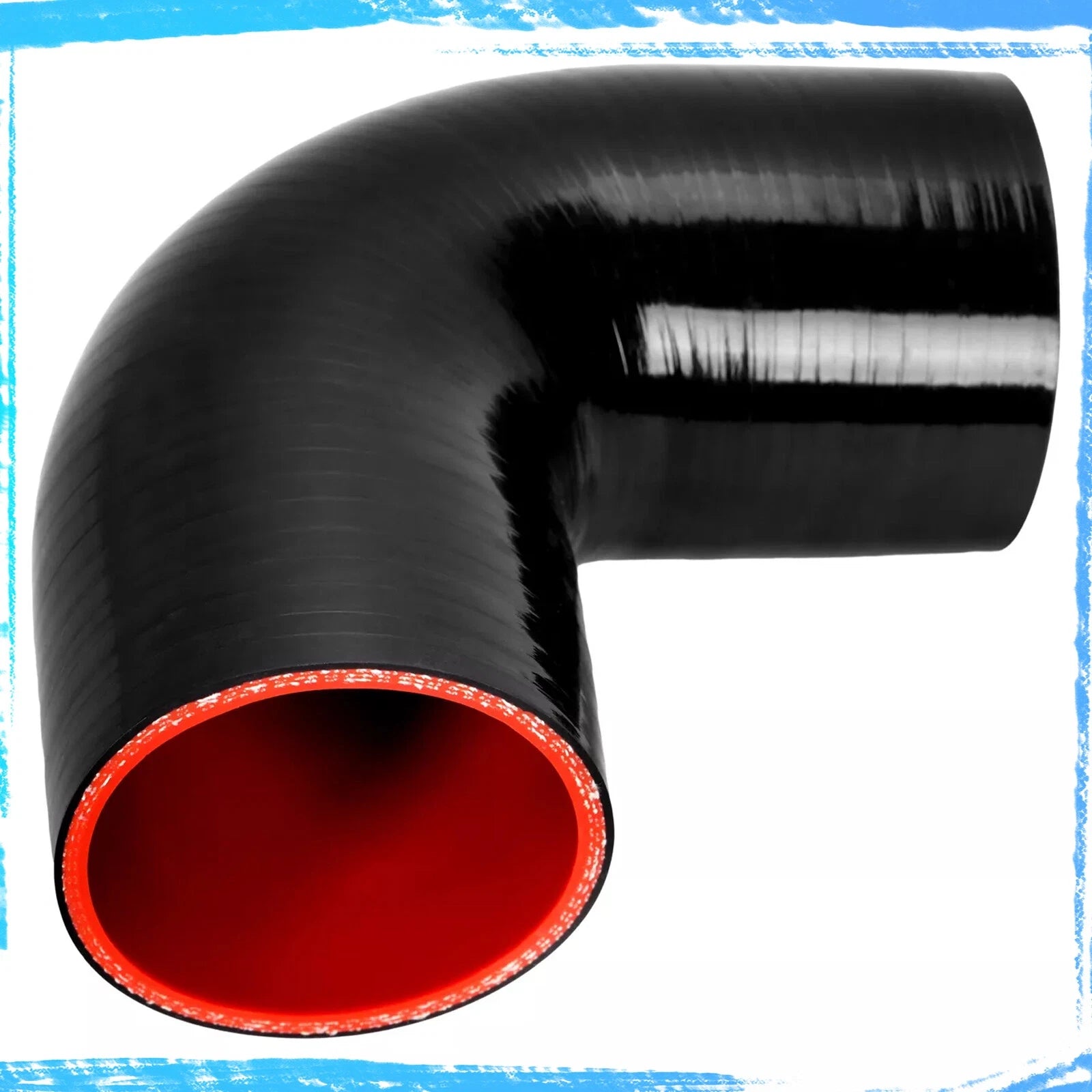 2.5" 90 Degree Elbow Silicone Intercooler Coupler Hose for Turbo Vehicles