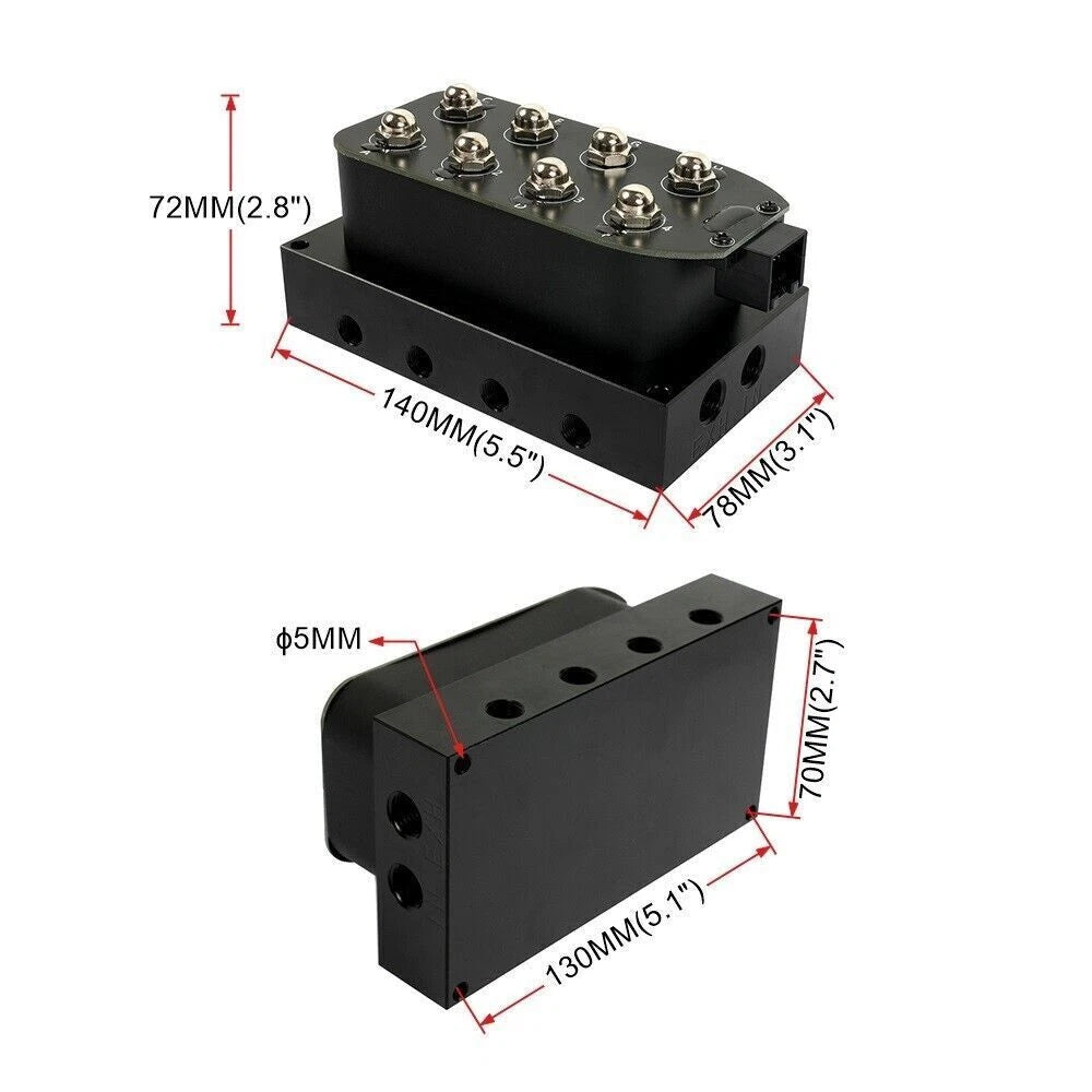4-Corner Block Manifold Solenoid Valve for Air Suspension (300PSI)