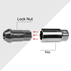 20Pc M12X1.25 Gunmetal JDM Open End Aluminum Spline Wheel Lug Nut + Key
