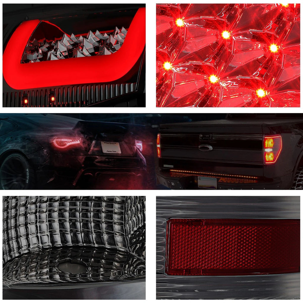 3D LED C-Bar Tail Light for Dodge Ram Pickup (2009–2017) - Red, Smoked