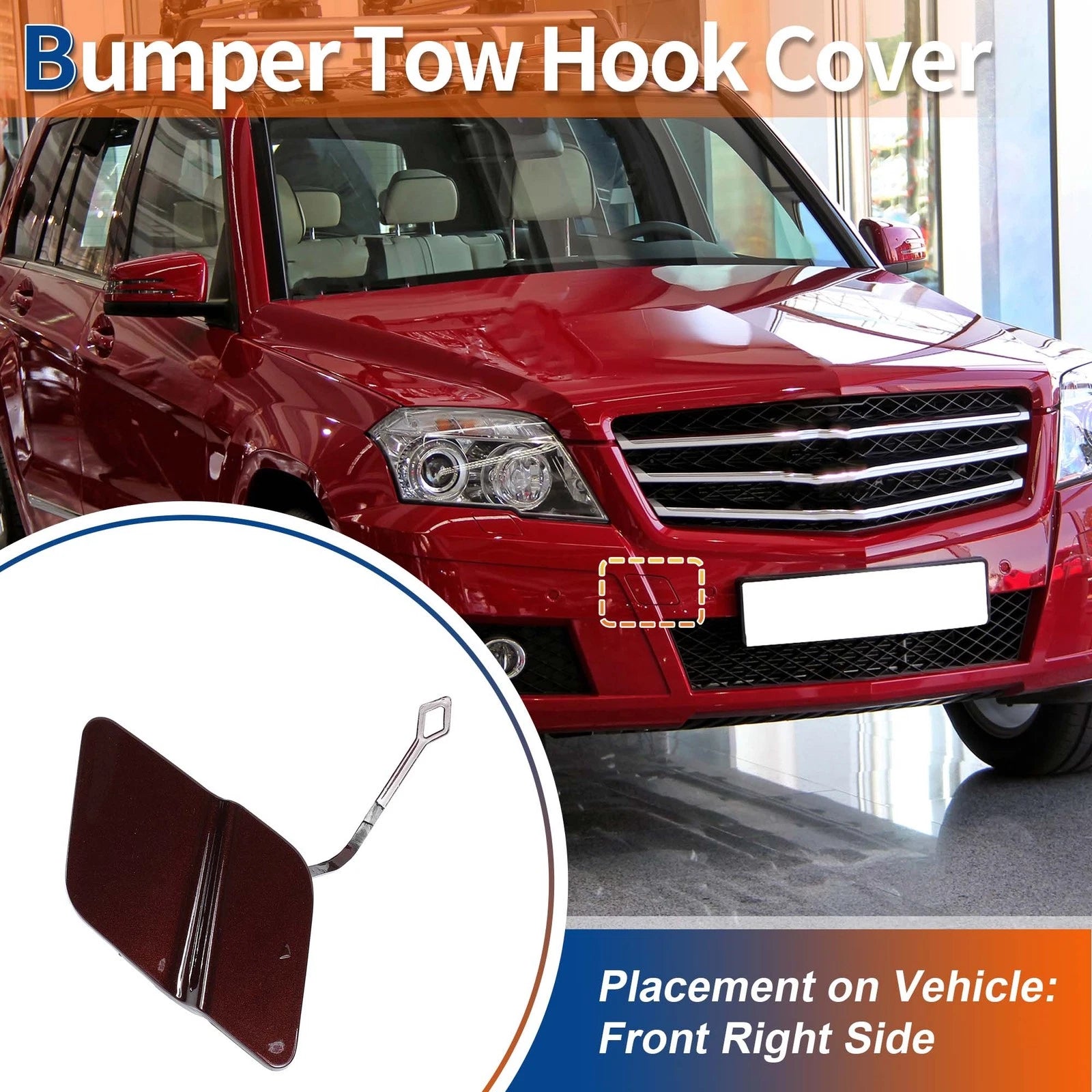 Tow Hook Cover for Mercedes-Benz GLK350 (2010–2015) No.A2048850224 Red