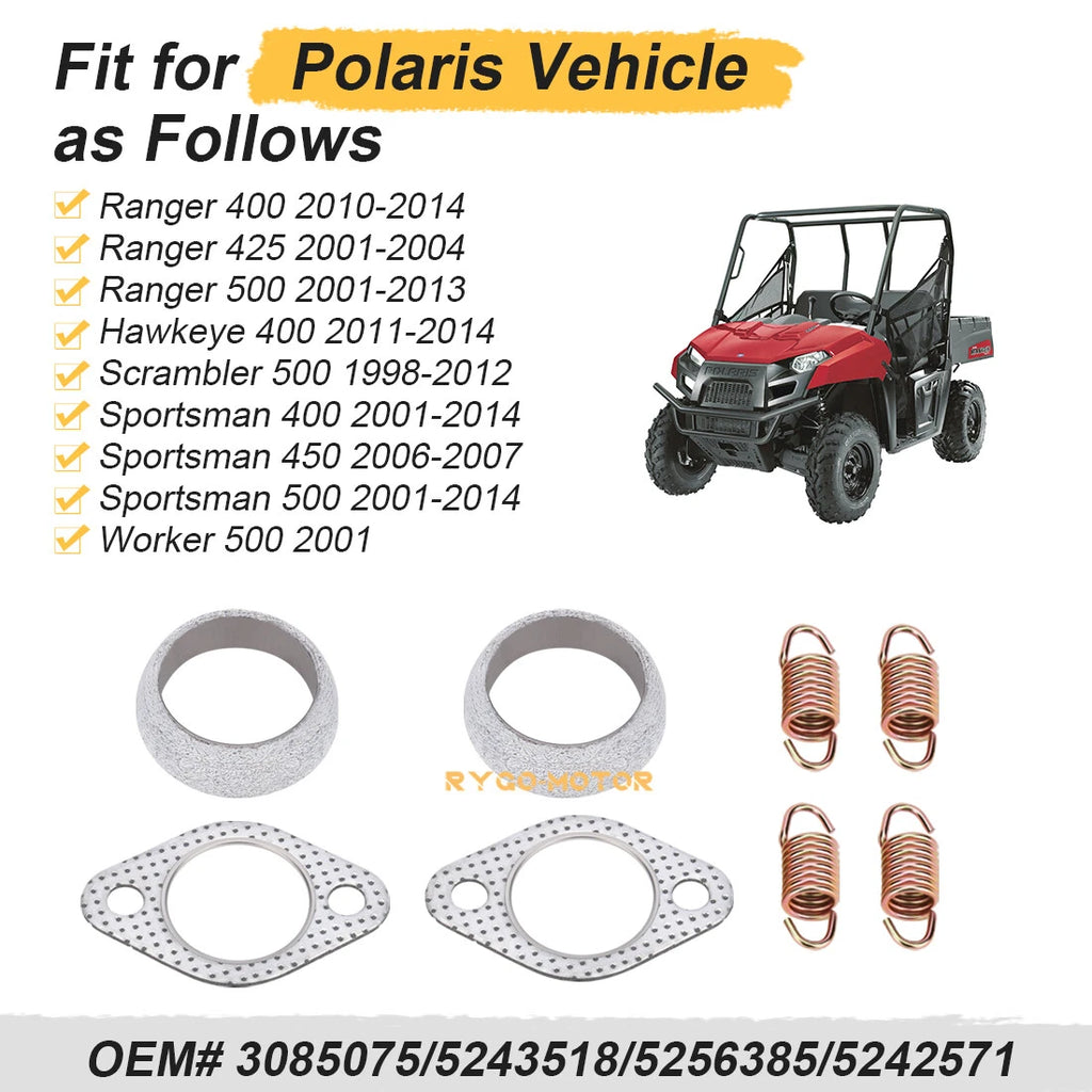 Exhaust Gasket Springs Rebuild Kit for Polaris Sportsman 400 450 500 (2000–2014)