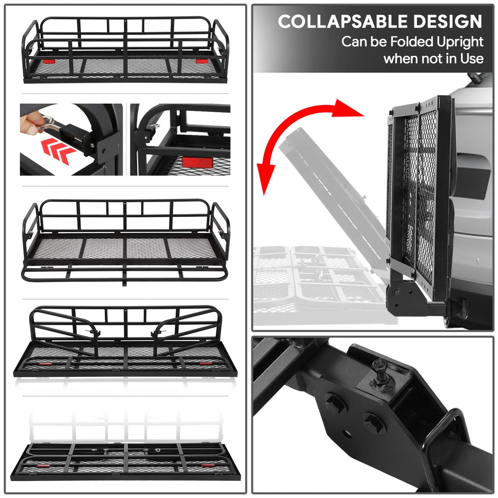 2" Receiver Hitch Mount Cargo Carrier Basket for Universal Fit