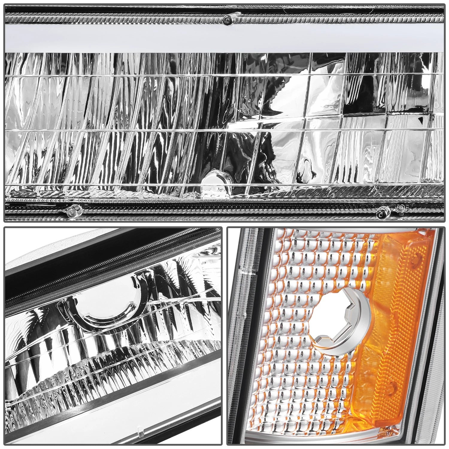 C-LED Headlight + Signal + Amber Corner Lamp for GMC C/K 1500-3500 (1994–2000)