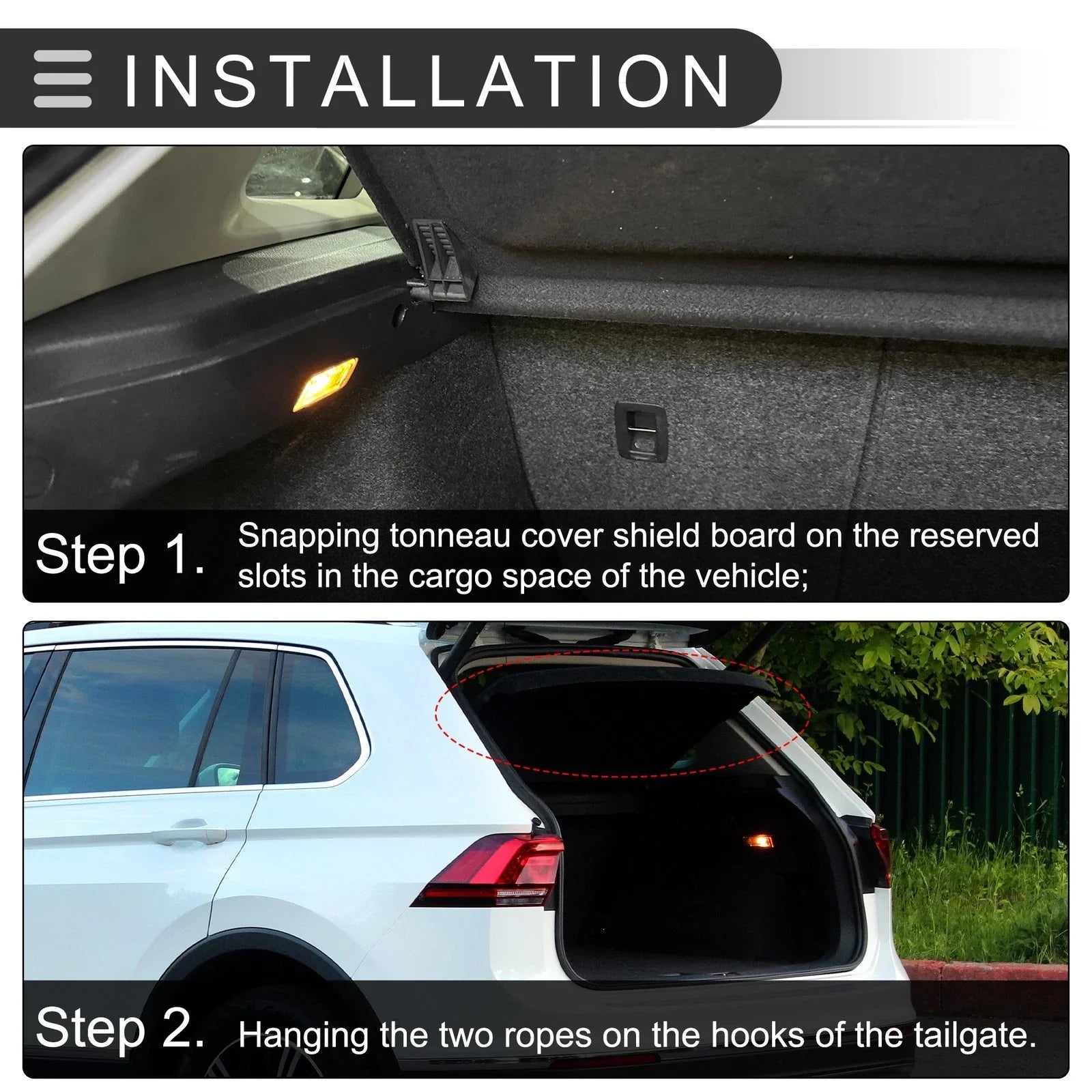 Rear Parcel Shelf Boot Load Cover for Honda Fit (2009-2011) Black
