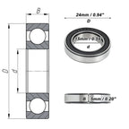 6802VV Deep Groove Ball Bearing for Scooter Skateboard Wheel (15x24x5mm)