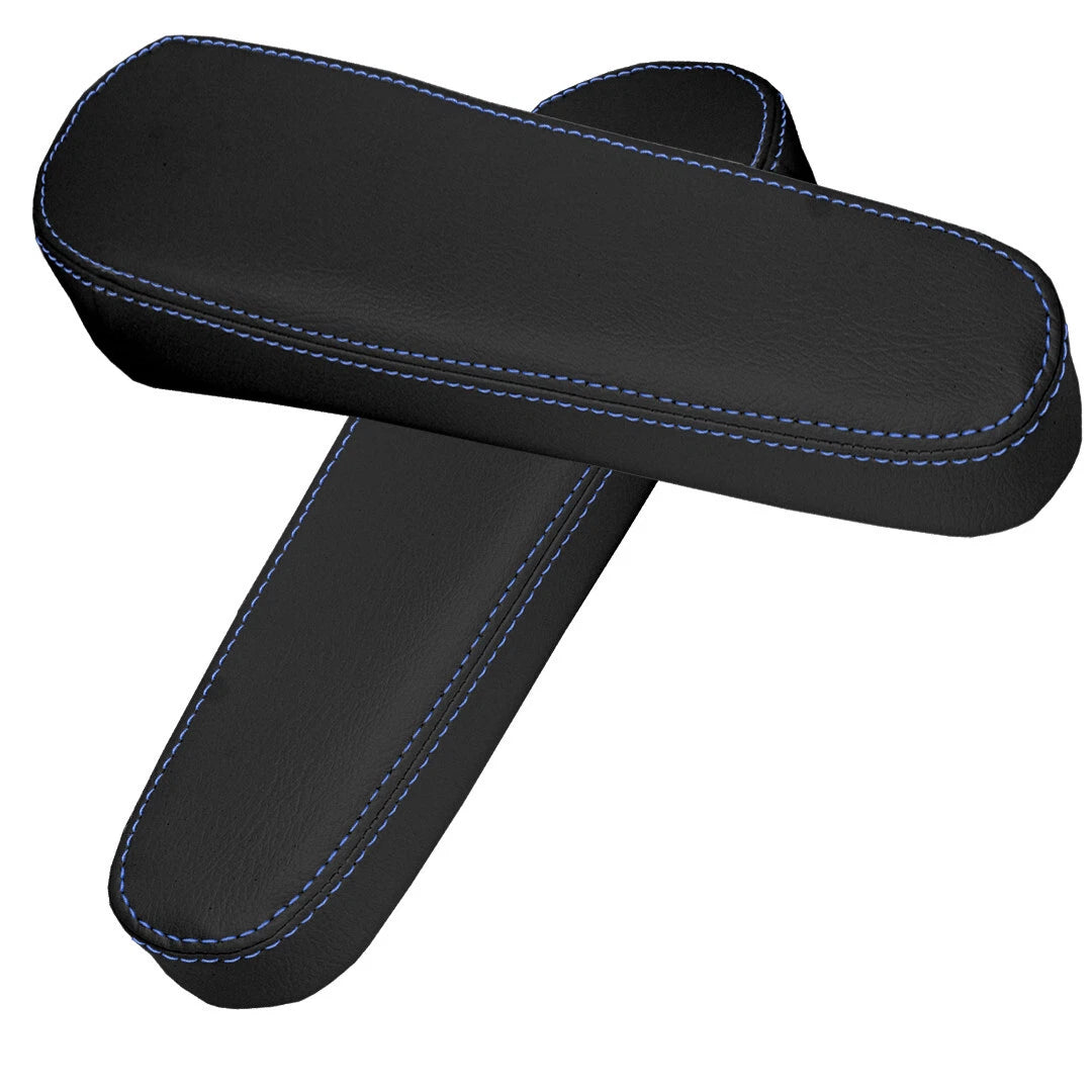 Seat Armrest Cover for Hummer H2 (2003–2006) - Leather Synthetic, Blue Stitch