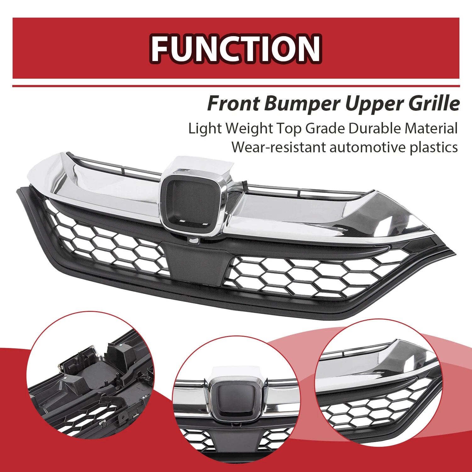 Front Bumper Upper Grille for Honda CR-V (2017–2019)