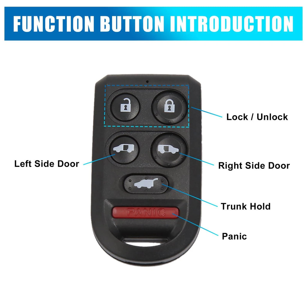 Car Key Fob Shell Case OUCG8D-399H-A for Honda Odyssey (2005–2010)