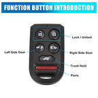 Car Key Fob Shell Case OUCG8D-399H-A for Honda Odyssey (2005–2010)