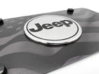 License Plate Cover Premium Black Wave with American Flag for Jeep Wrangler (2007–2024)