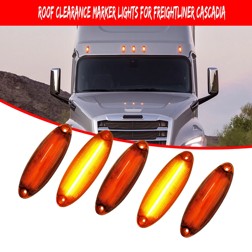 Set of 5 LED Roof Clearance Marker Lights for Freightliner Cascadia