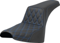 SADDLEMEN Step-Up Seat for Harley FXST/FXBB (2018–2025) - Blue Stitch